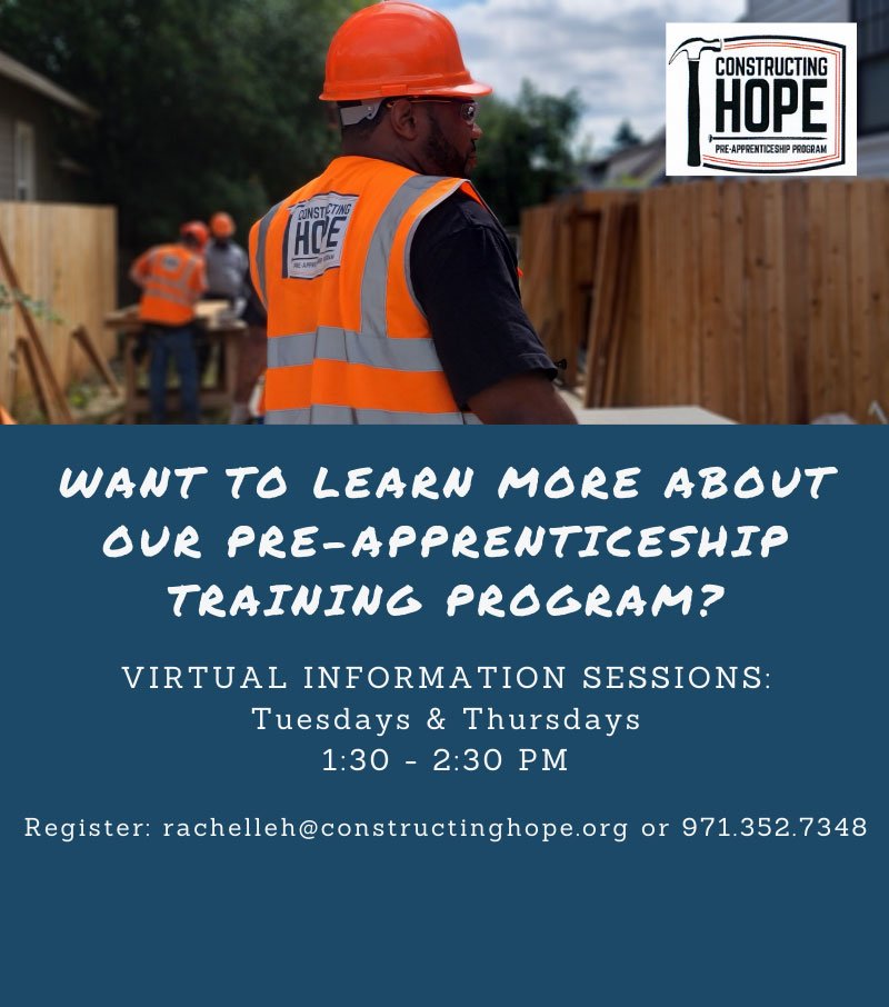 Pre-Apprenticeship Virtual Training Sessions